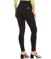 Calessa Ponte Ankle Length High Rise Pull-On Pants