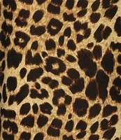 Calessa Stretch Cheetah Print Mesh Crew Neckline Long Sleeve Top