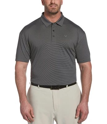 Callaway Big & Tall Fine Line Stripe Stretch Short Sleeve Polo Shirt