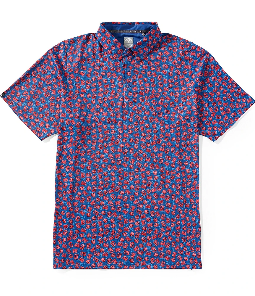 Callaway Big & Tall Novelty Crab Printed Short Sleeve Golf Polo Shirt