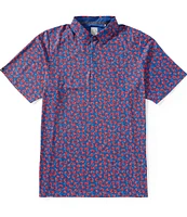 Callaway Big & Tall Novelty Crab Printed Short Sleeve Golf Polo Shirt