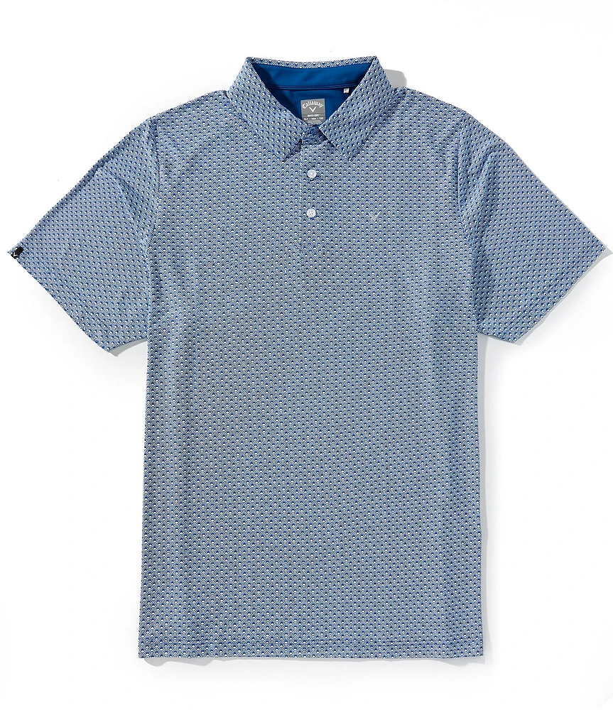 Callaway Big & Tall Trademark Printed Short Sleeve Golf Polo Shirt