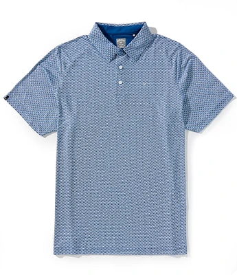 Callaway Big & Tall Trademark Printed Short Sleeve Golf Polo Shirt