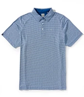 Callaway Big & Tall Trademark Printed Short Sleeve Golf Polo Shirt