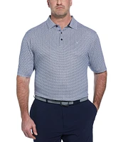 Callaway Big & Tall Trademark Printed Short Sleeve Golf Polo Shirt