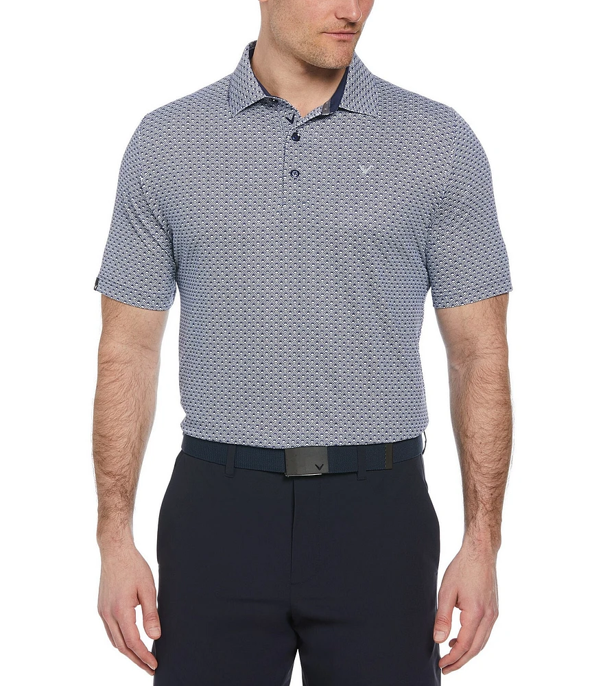 Callaway Big & Tall Trademark Printed Short Sleeve Golf Polo Shirt