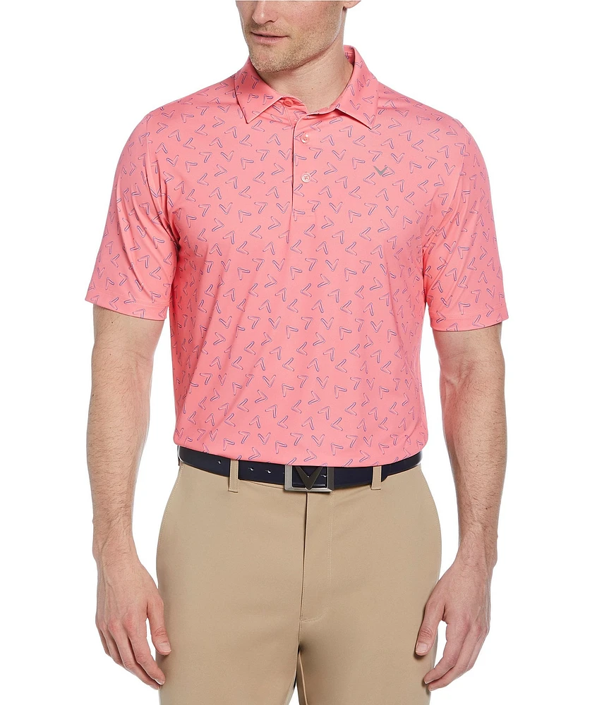 Callaway Chevron Printed Short Sleeve Golf Polo Shirt