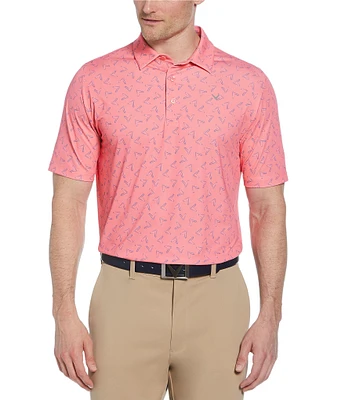 Callaway Chevron Printed Short Sleeve Golf Polo Shirt