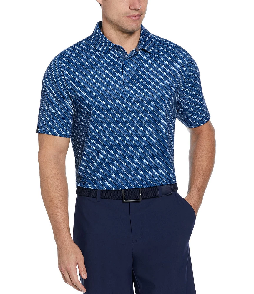 Callaway Chevron Printed Short Sleeve Twill Golf Polo Shirt