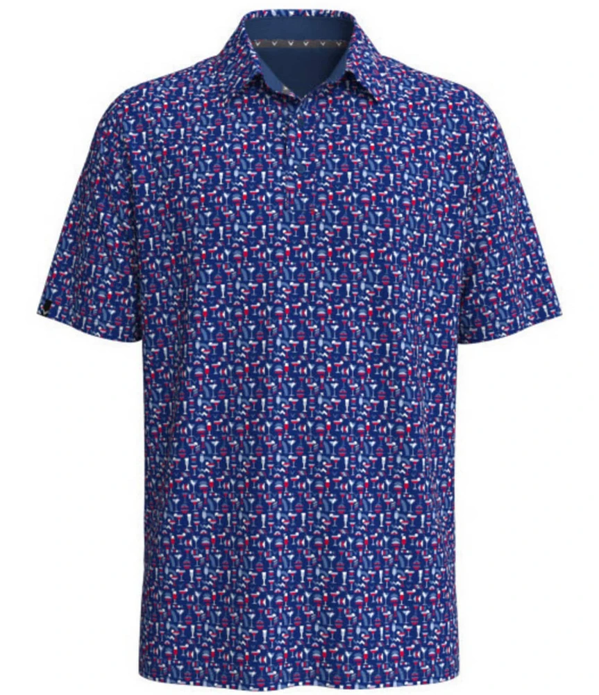 Callaway Cocktail Print Short Sleeve Polo Shirt