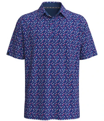 Callaway Cocktail Print Short Sleeve Polo Shirt