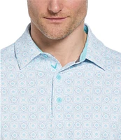 Callaway Foulard Print Performance Stretch Short Sleeve Polo Shirt