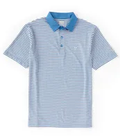 Callaway Knit 3-Color Striped Polo Shirt