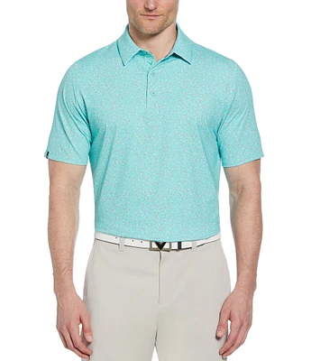 Callaway Micro Floral Performance Stretch Short Sleeve Polo Shirt
