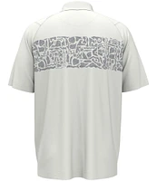 Callaway Short Sleeve Coastal Outline Print Golf Polo Shirt