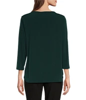 Calvin Klein 3/4 Sleeve Hardware V-Neck Top