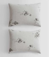 Calvin Klein Aquarelle Floral Printed Melange Gauze Duvet Cover Mini Set