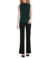 Calvin Klein Asymmetrical Draped Mock Neck Sleeveless Top