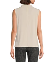 Calvin Klein Asymmetrical Draped Mock Neck Sleeveless Top