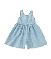 Calvin Klein Baby Girls 12-24 Months Sleeveless Denim Fit-And-Flare Romper