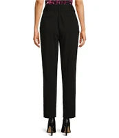 Calvin Klein Coordinating Belted Scuba Crepe Slim Ankle Length Pants