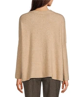 Calvin Klein Cable Knit Crew Neck Long Sleeve Poncho