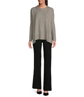 Calvin Klein Cable Knit Crew Neck Long Sleeve Poncho