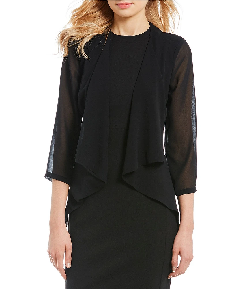 Calvin Klein Cascading Chiffon Cardigan Shrug