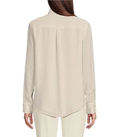 Calvin Klein Collared Long Sleeve Button Down Blouse