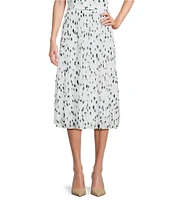 Calvin Klein Coordinating Dotted Pleated Midi Skirt
