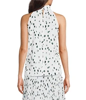 Calvin Klein Coordinating Halter Sleeveless Printed Georgette Top