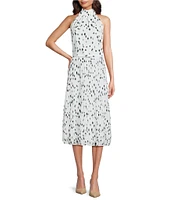 Calvin Klein Coordinating Halter Sleeveless Printed Georgette Top