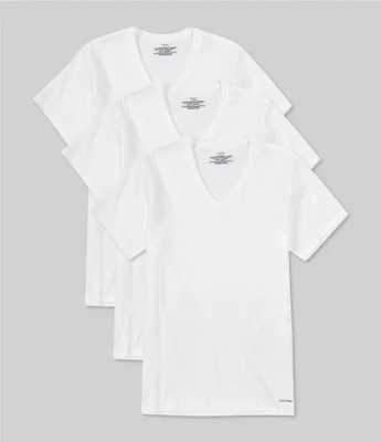 Calvin Klein Cotton Classic Solid V-Neck T-Shirts 3-Pack