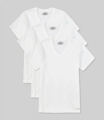 Calvin Klein Cotton Classic Solid V-Neck Undershirts 3-Pack