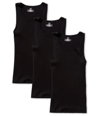 Calvin Klein Cotton Classics Solid Undershirt Tanks 3-Pack