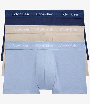 Calvin Klein Low-Rise Cotton Stretch Solid Trunks 3-Pack