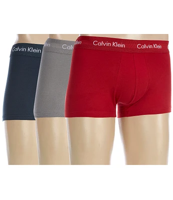 Calvin Klein Low-Rise Cotton Stretch Solid Trunks 3-Pack