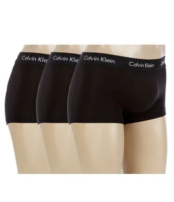 Calvin Klein Low-Rise Cotton Stretch Solid Trunks 3-Pack