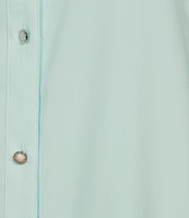 Calvin Klein Crew Neck Roll Sleeve Button Front Blouse