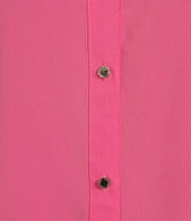 Calvin Klein Crew Neck Roll Sleeve Button Front Blouse