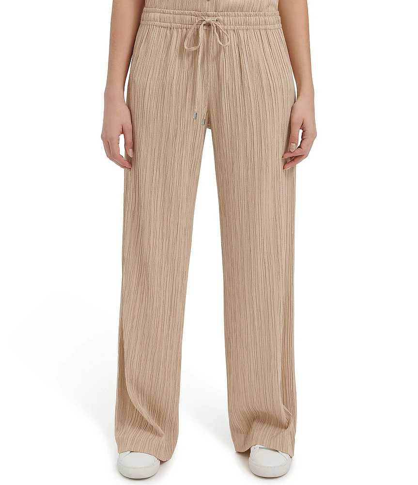 Calvin Klein Crinkle Pull On Straight Leg Coordinating Pants