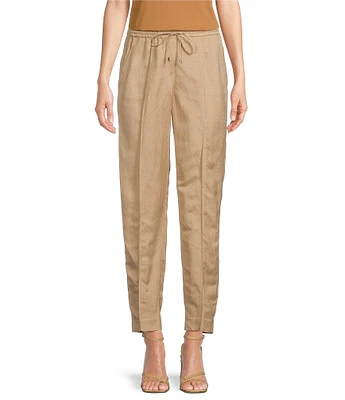 Calvin Klein Drawstring Tie Waist Side Pocket Straight Leg Ankle Pants