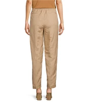 Calvin Klein Drawstring Tie Waist Side Pocket Straight Leg Ankle Pants