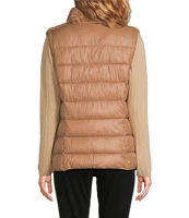 Calvin Klein Faux Fur Stand Collar Zip Up Vest