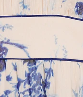 Calvin Klein Halter Neck Floral Print Chiffon Dress