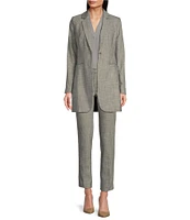 Calvin Klein Heathered Collared Neck Long Sleeve One Button Coordinating Jacket