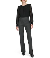 Calvin Klein Herringbone Mid Rise Wide Leg Pants