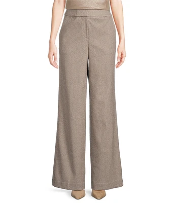 Calvin Klein Coordinating Herringbone Wide-Leg High Rise Pant