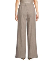 Calvin Klein Coordinating Herringbone Wide-Leg High Rise Pant