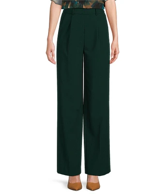 Calvin Klein High Rise Pleat Front Wide-Leg Pant